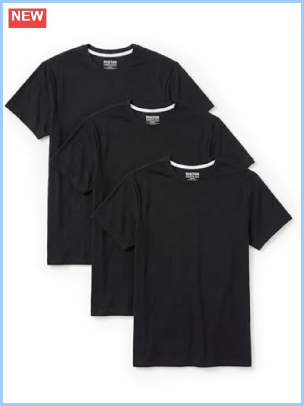 Men's Slim Fit Cotton Spandex T-Shirts 3-Pack UPF 50 Crew Neck